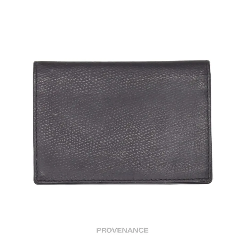 🔴 Christian Dior CD Card Wallet - Navy Grained Leather